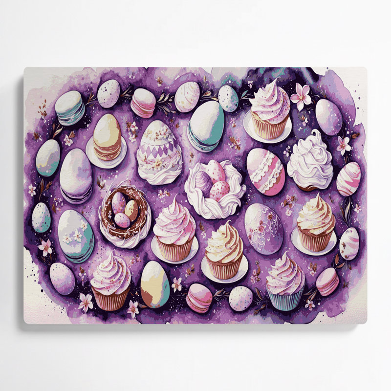 Desserts, œufs de Pâques en métal beige, H 11 po x l 14 po