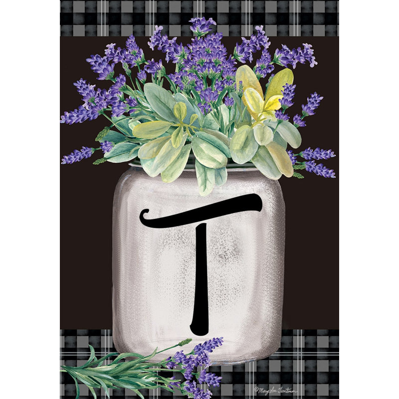 Drapeau de jardin ferme monogramme lettre T