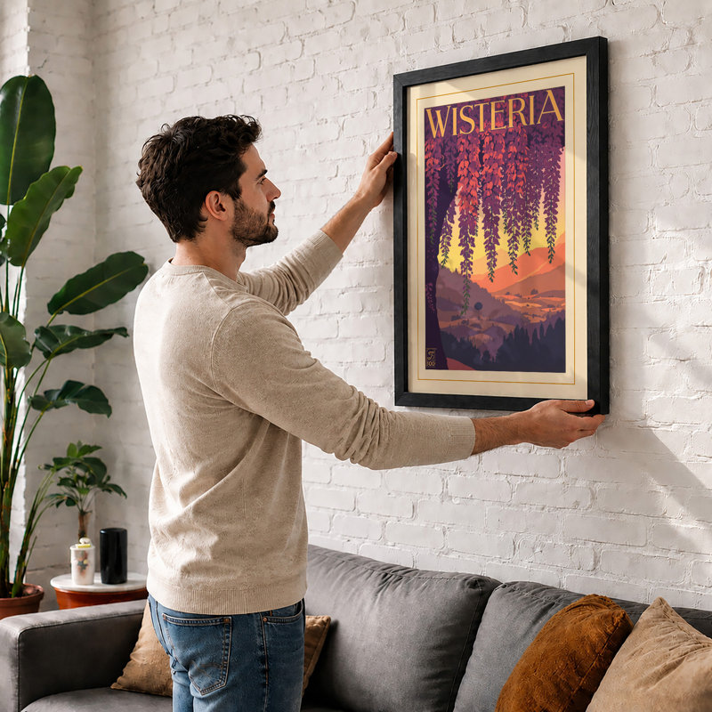 Wisteria Valley Art Deco - Print, Unframed, A2 - 59.4 x 42.0 cm
