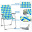 1 chaise de plage pliante en aluminium bleu PCS