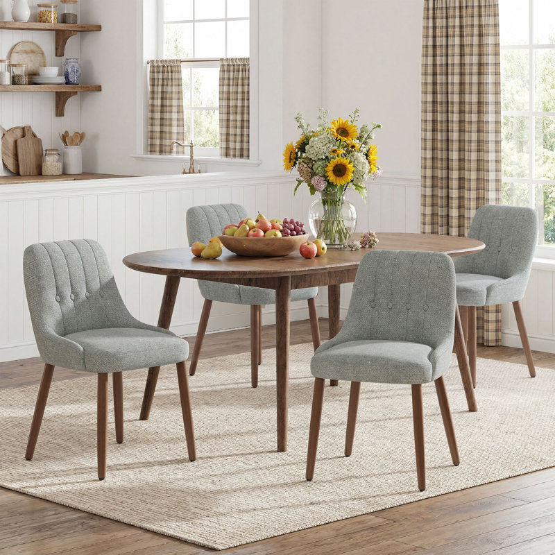 Arva 49 cm H Upholstered Fabric Dining Chair, Green