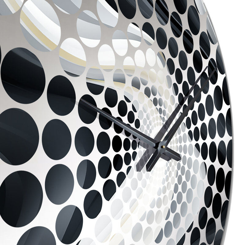 Horloge murale rayée blanche et noire minimaliste, Très grand