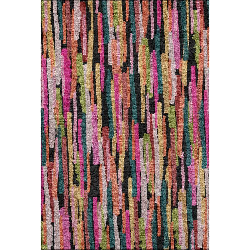 Tapis à rayures de qualité supérieure lavable à la machine Dahl AMF1079, Rectangle 10 pi x 14 pi