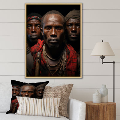 Portrait de Guerrier africain Masai - art mural tribal africain