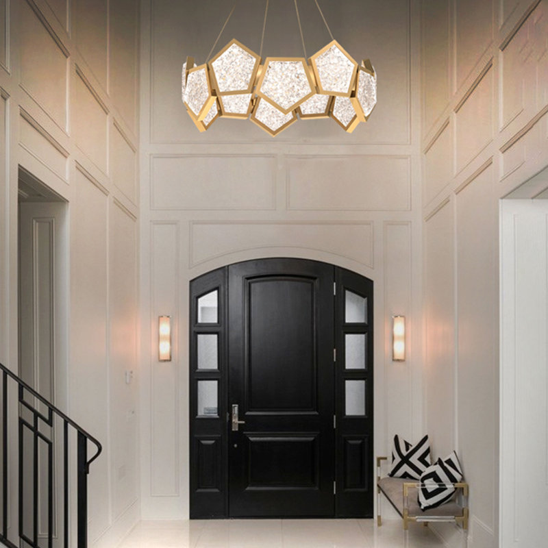 1 - Light LED Unique/Statement Pendant, Aged Brass