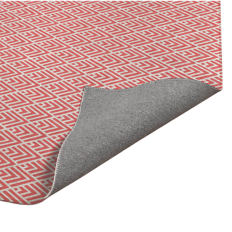 Chevron Spike Low Profile Kitchen Mat, Dusty Rose, Rectangle 5' x 7'