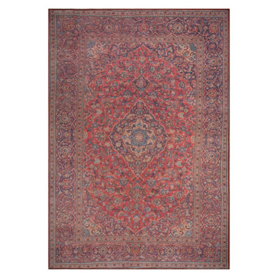 Guzman 99 Machine Woven Red/Blue/Beige Rug
