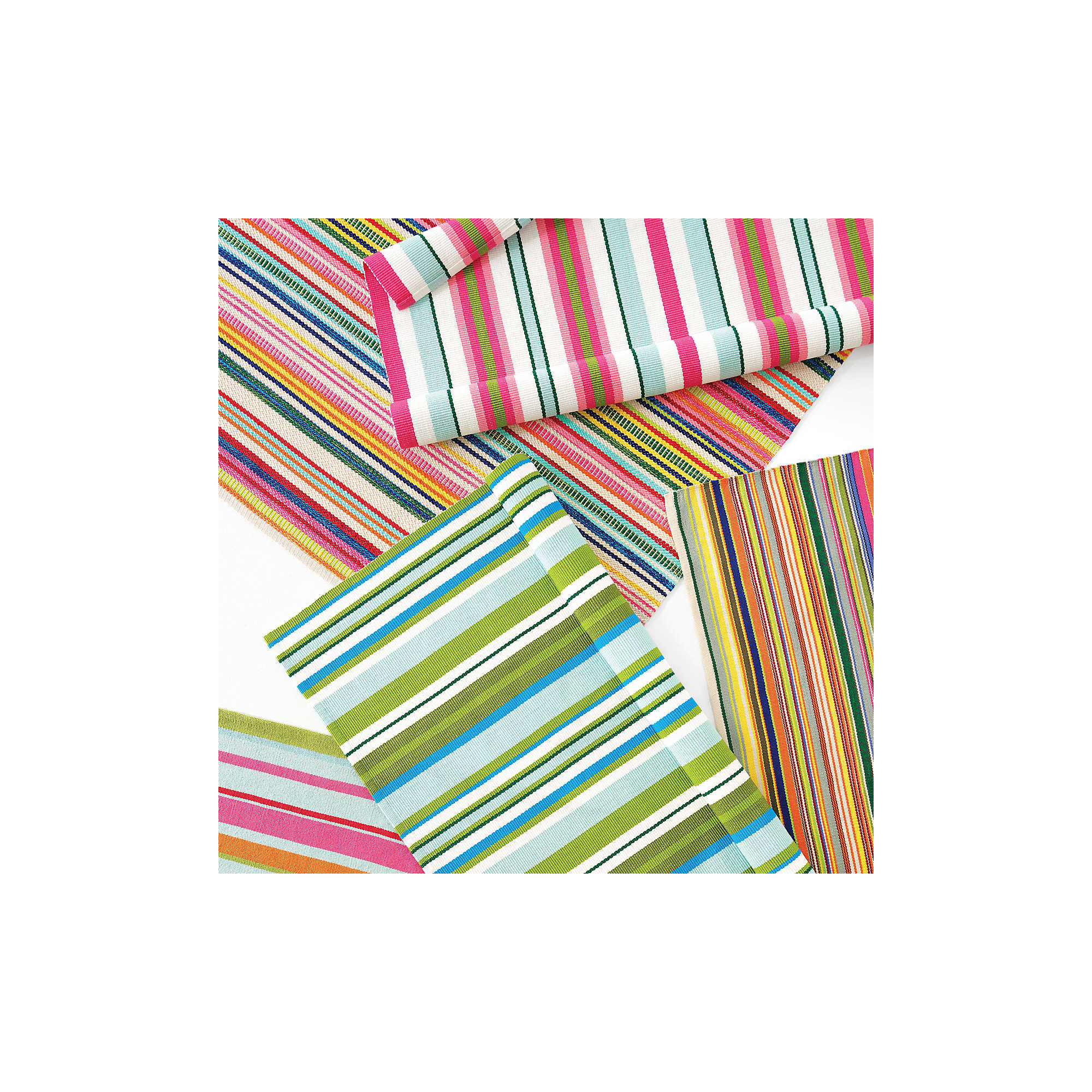 Bright Stripe Handwoven Indoor/Outdoor Rug, Rectangle 2' x 3'