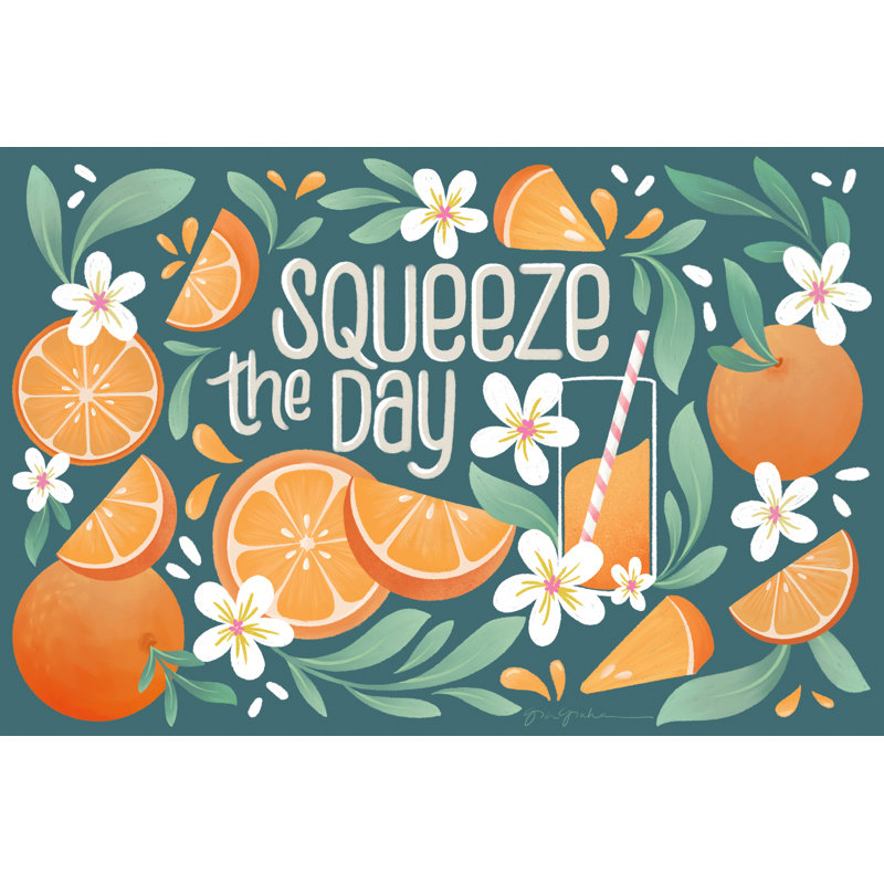«Orange Zest I» par Gia Graham, reproduction, H 20 po x l 30 po, Imprimé avec cadre noir, Non