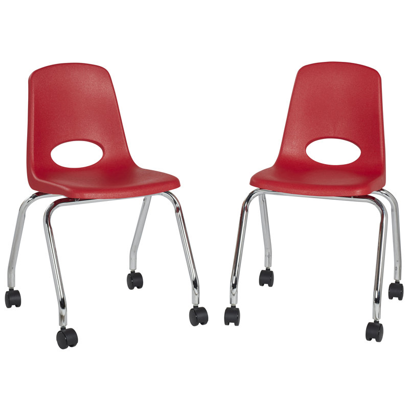 Chaise mobile 18 "avec roulettes, Rouge