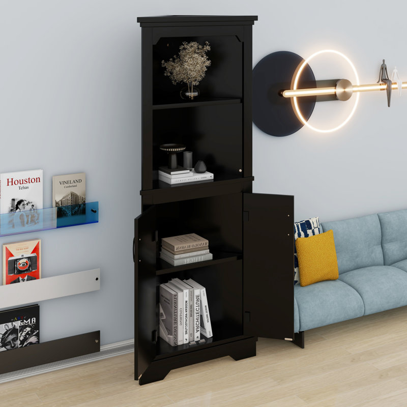 Grande armoire d'angle avec portes, Noir