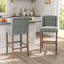 Upholstered Counter Stool with Solid Wood Frame-1270422319