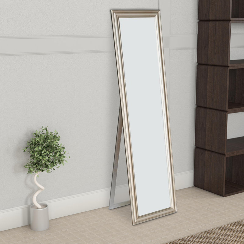 Wood Floor Mirror, Champagne