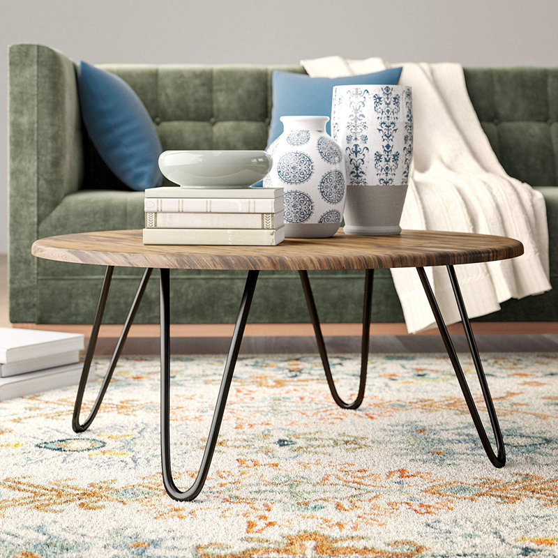 Calina Four Leg Coffee Table, Black, Brown