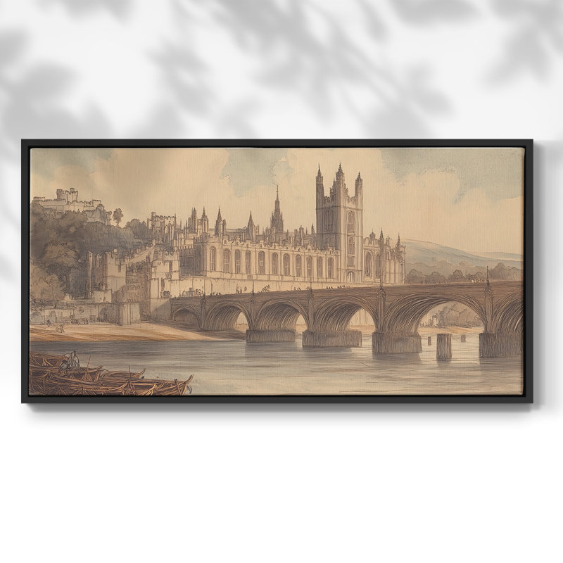 Série paysage - CLXIX - Toile tendue avec châssis encadré - Prêt à être accroché, H 25 po x l 49 po