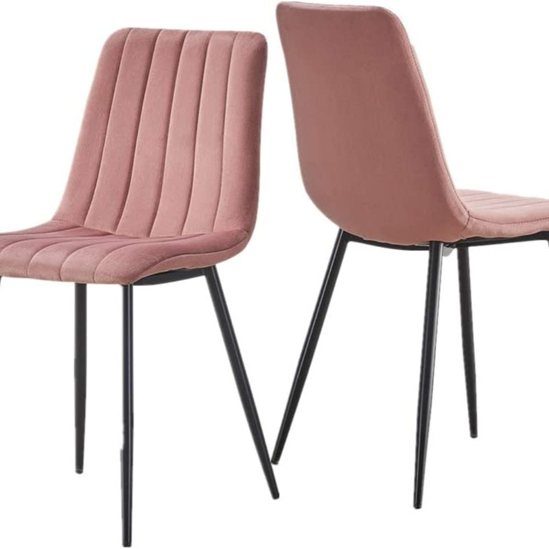 Aly 50cm H Upholstered Side Chair, Pink