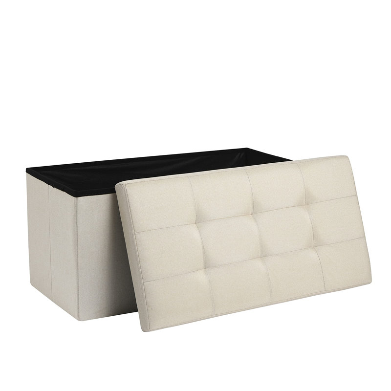 Naszire 76cm Wide Solid Colour Ottoman with Storage