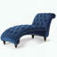 Chaise longue capitonnée sans accoudoirs - Tissu - Pieds en bouleau