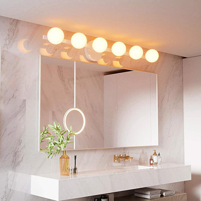 Luminaire de meuble-lavabo moderne léger - globes en plastique, ampoules à intensité variable G9 incluses et installation facile (120 V