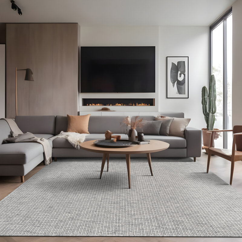Nadene Gray Indoor Area Rug, Rectangle 9' x 12'
