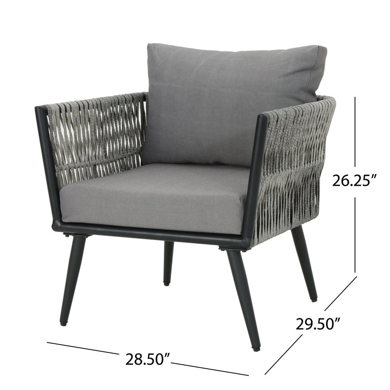 Brancon Wicker Outdoor Lounge Chair, Single
