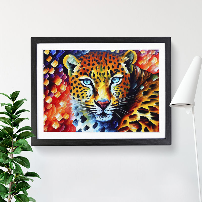 Leopard Vol.1 - Single Picture Frame Print, Black, 34cm H x 46cm W x 2cm D