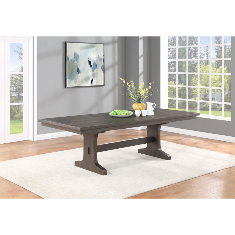 Rectangular Extendable 78"/96" Rustic Brown Wood Table
