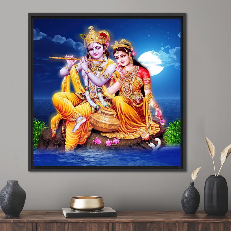 Print on Canvas, 40 cm H x 40 cm W, Black Floater Framed