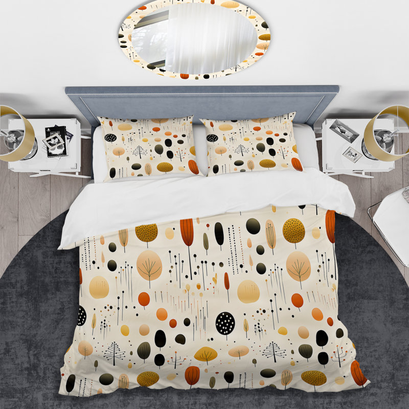Literie botanique biologique, Housse de couette pour grand lit et 2 taies décor