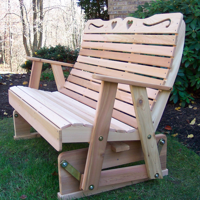 Banc de jardin en bois Tillison Hearts, 4 pi, Aucune finition