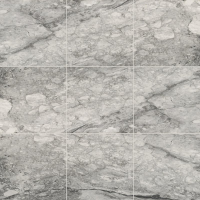Carrelage mural et de plancher en porcelaine polie aspect marbre 24 po x 24 po Zola