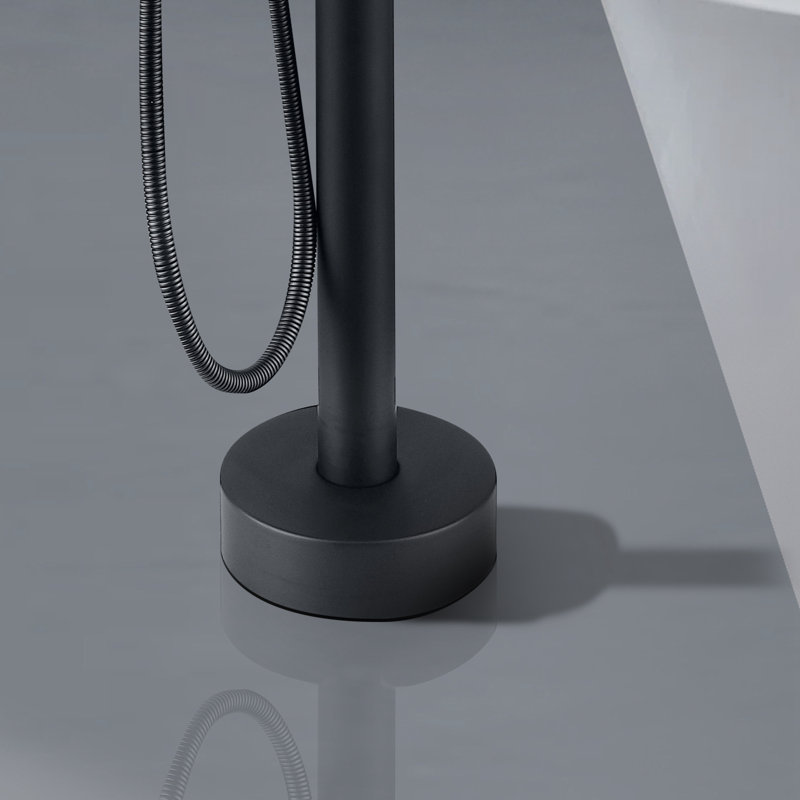 Matte Black Freestanding Bathtub Faucet with Hand Shower