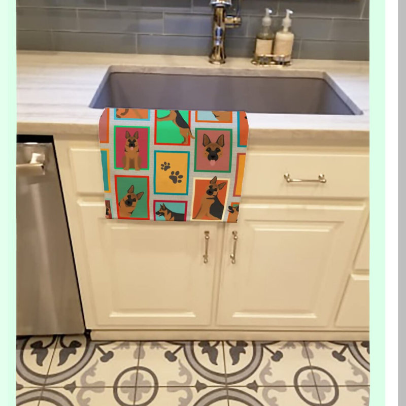 Shepherd's Charm: Decorative German Shepherd Kitchen & Bath Towel Set