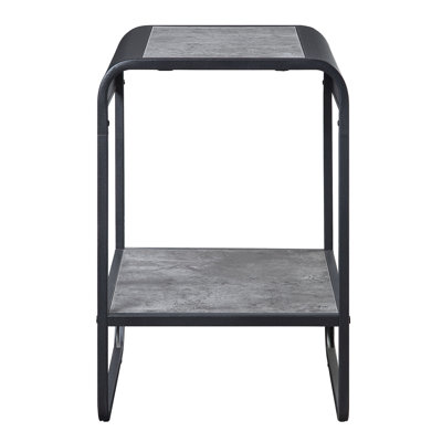 Table de bout grise et noire à 1 tablette