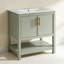 Meuble-lavabo de 30 pouces avec lavabo en céramique et rangement polyvalent - idéal pour les petites salles de bain-476175900
