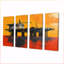 Ensemble de décorations murales huile et plateforme orange-989641786