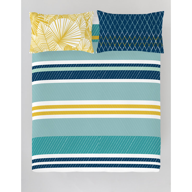 Ensemble de housse de couette en coton 3 pièces Belang (l 90 po x L 92 po)