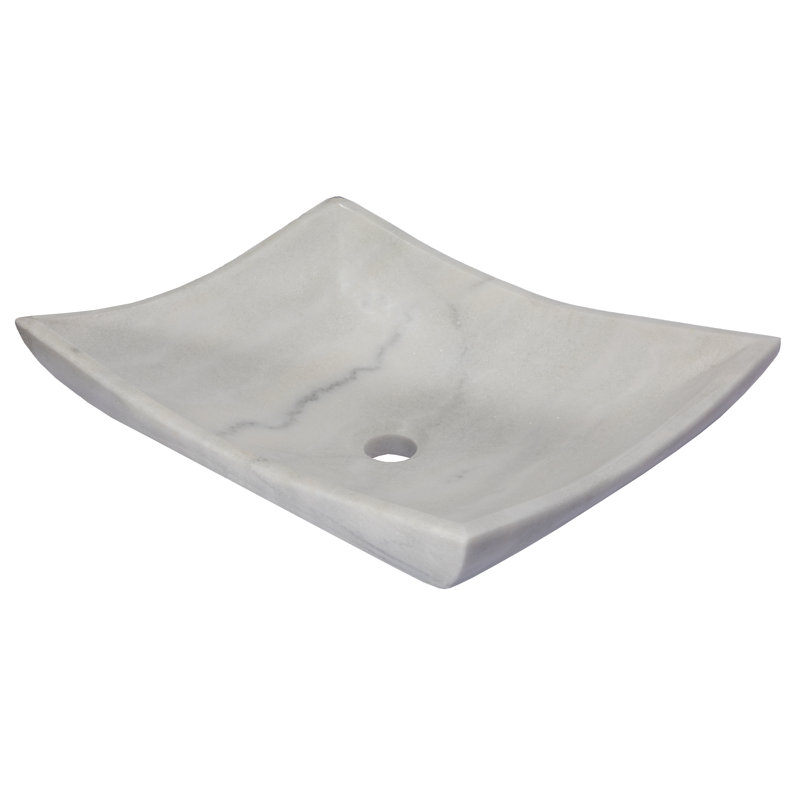 Lavabo de salle de bain vasque rectangulaire en marbre gris 14,75 po Eden Bath