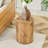 Simple wood grain cylindrical coffee table, 11.8-inch diameter x 15.7 inch height, MDF material living room furniture. Suitable for industrial style living rooms.