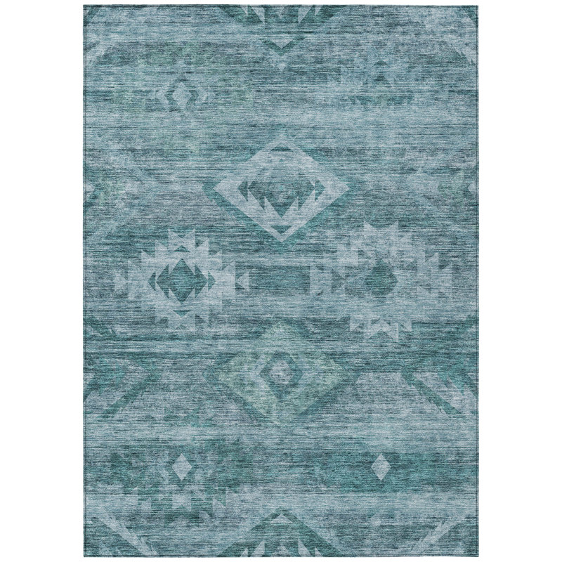 Shanquil Washable Southwestern Indoor / Outdoor Rug, Rectangle 8' x 10'