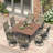 Patio Dining Set with 8 Padded Swivel Dining Chairs and 59" Square Dining Table-1088501321