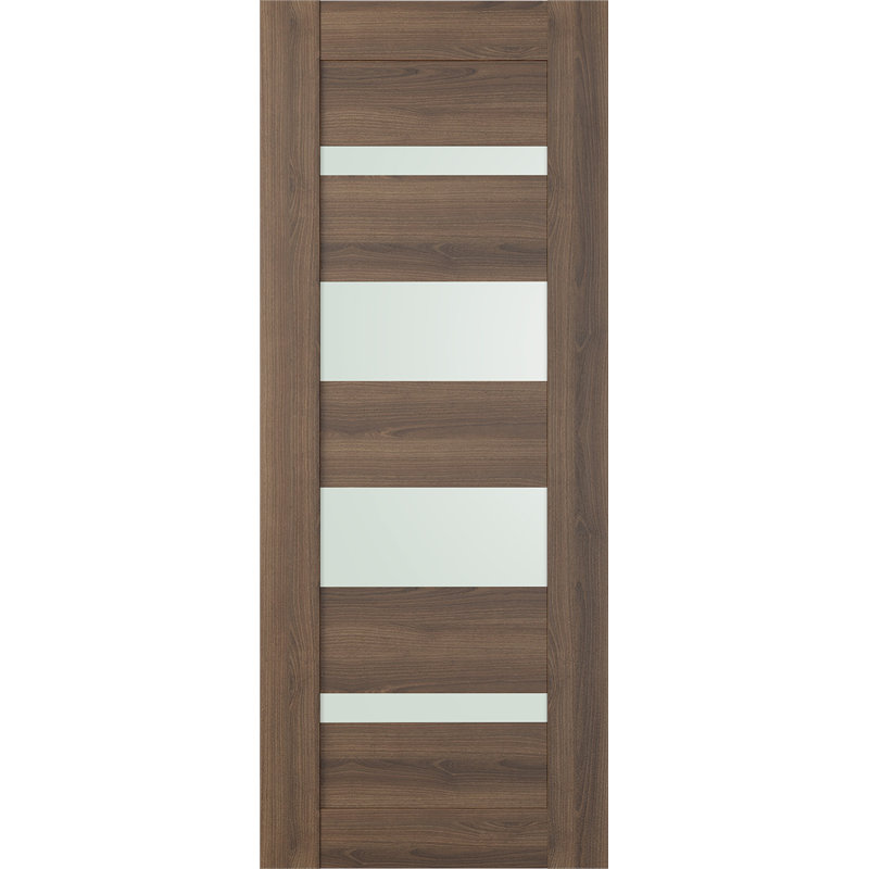 Dalle de porte intérieure en verre manufacturé Avon 07-01, 35,875 po x 83,23 po, Pacane