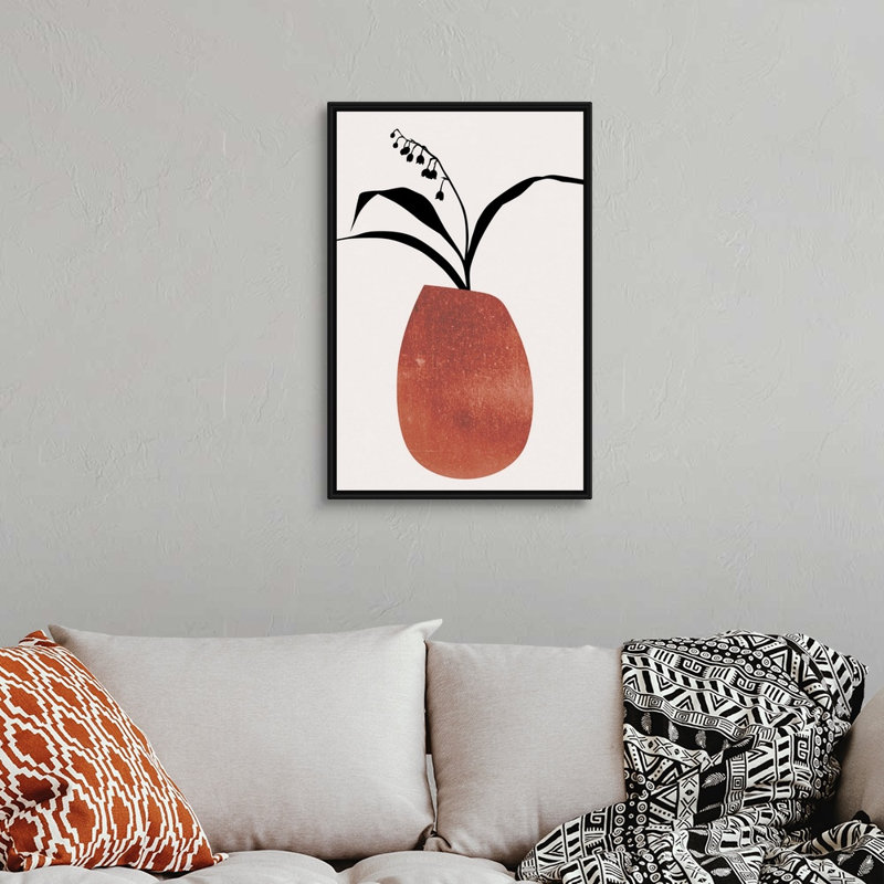Fleurs d'hiver sur toile, H 32 po x l 22 po, Toile avec cadre noir