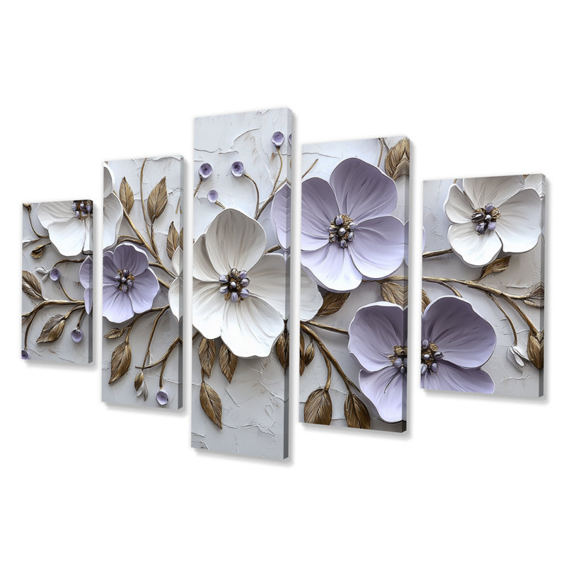 «Mauve lilas mauve», ensemble d'art mural sur toile lilas