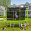 Trampoline 10 pieds pour enfants, panier et échelle de basketball, trampoline pour enfants avec enceinte de sécurité, assemblage rapide pour s'amuser dans la cour, approuvé ASTM-120886676