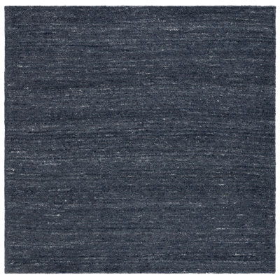 Himalaya Hand Tufted Wool/Cotton & Other Fibre Solid Colour Rug in Grey/Black