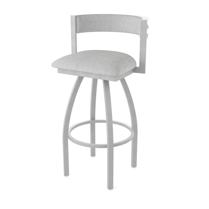 Tabouret Artémis, Tissu - alpin graphique, Nickel anodisé, Tabouret de bar (siège d'une hauteur de 36 po)