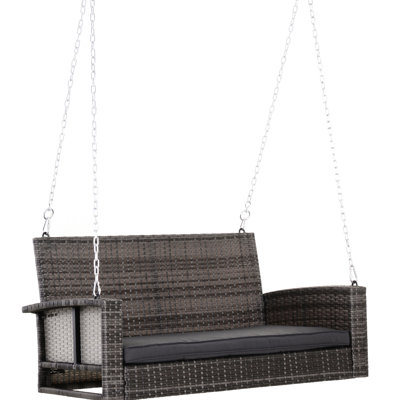 Chaise suspendue pour 2 personnes, gris, 550 lb Banc d'extérieur pour personnes avec capacité