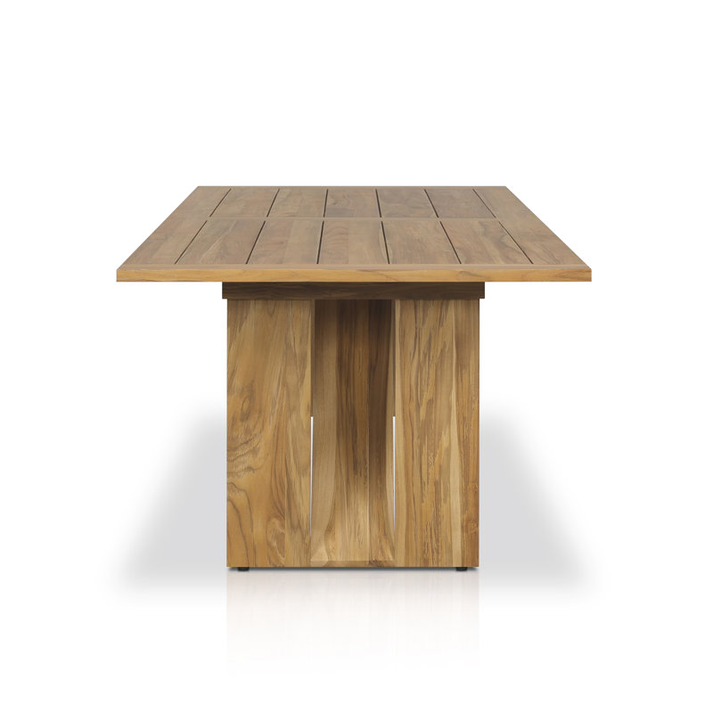 Narelle 107.75'' Natural Teak Rectangular Outdoor Dining Table