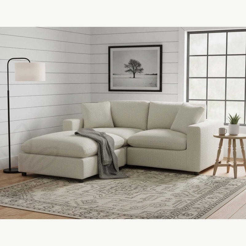 Ensemble de 3 pièces modulaires Cassandra, Polyester beige